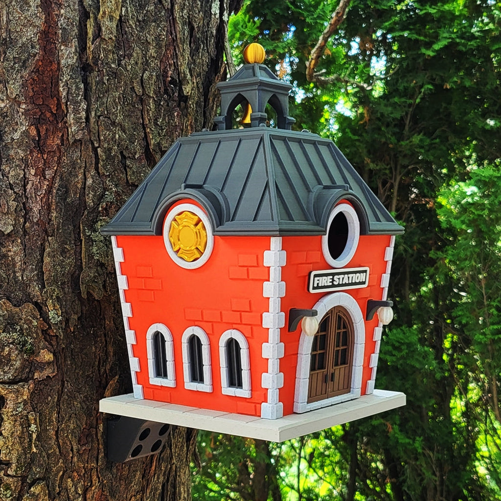 Vintage Fire Station Bird House