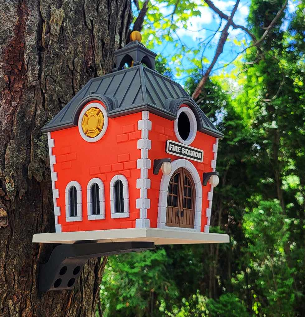 Vintage Fire Station Bird House