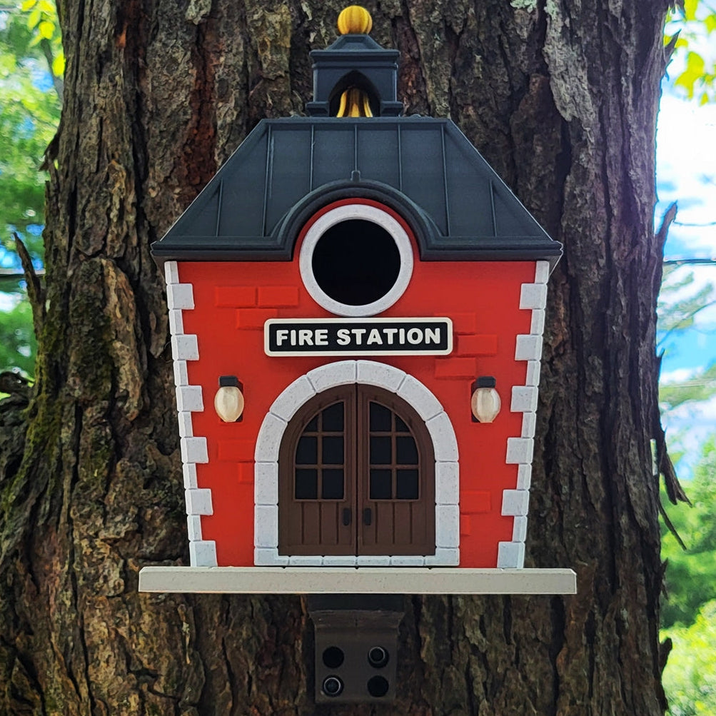 Vintage Fire Station Bird House