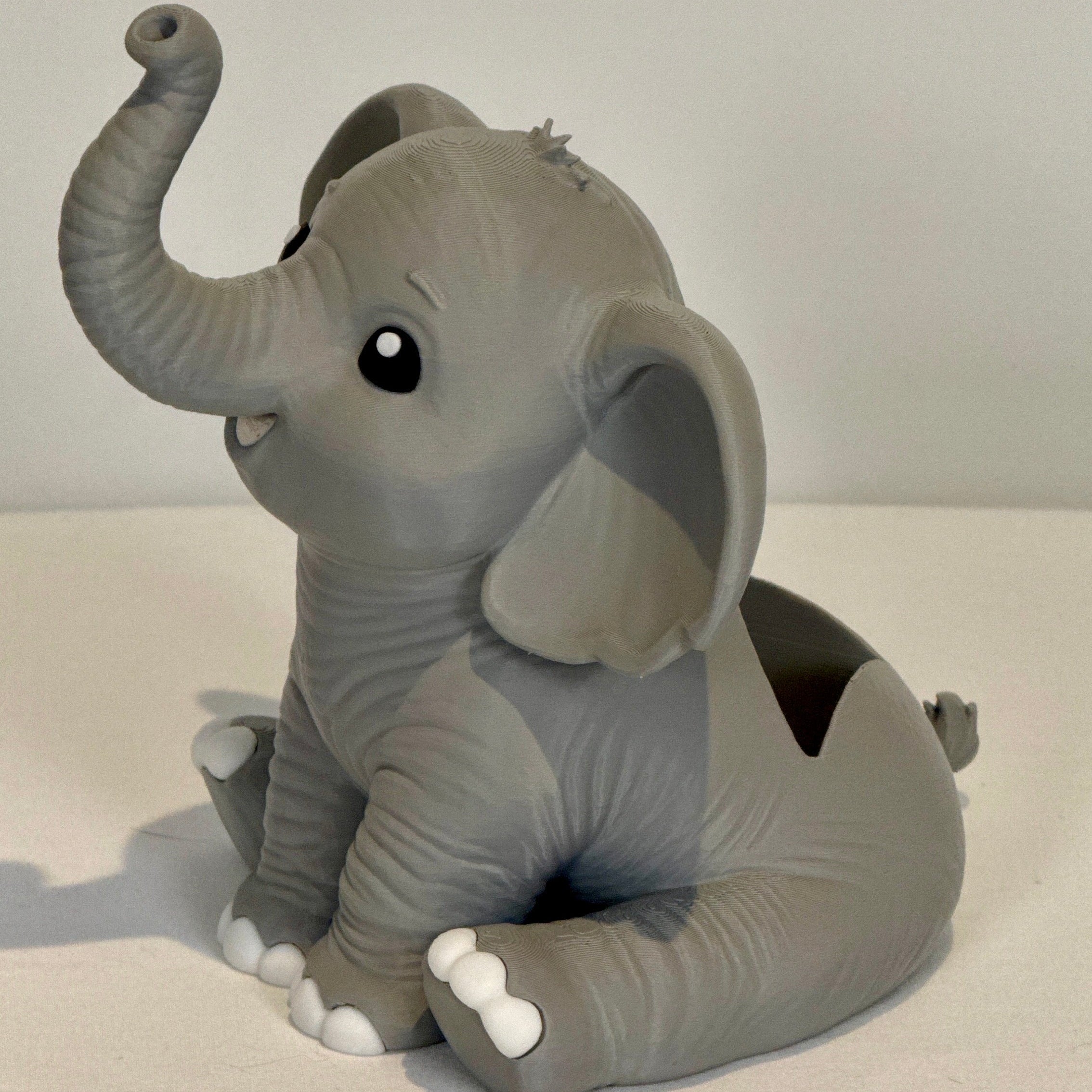 Grey Elephant soap Bottle holder left side view