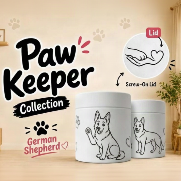 German Shepherd pet treat container