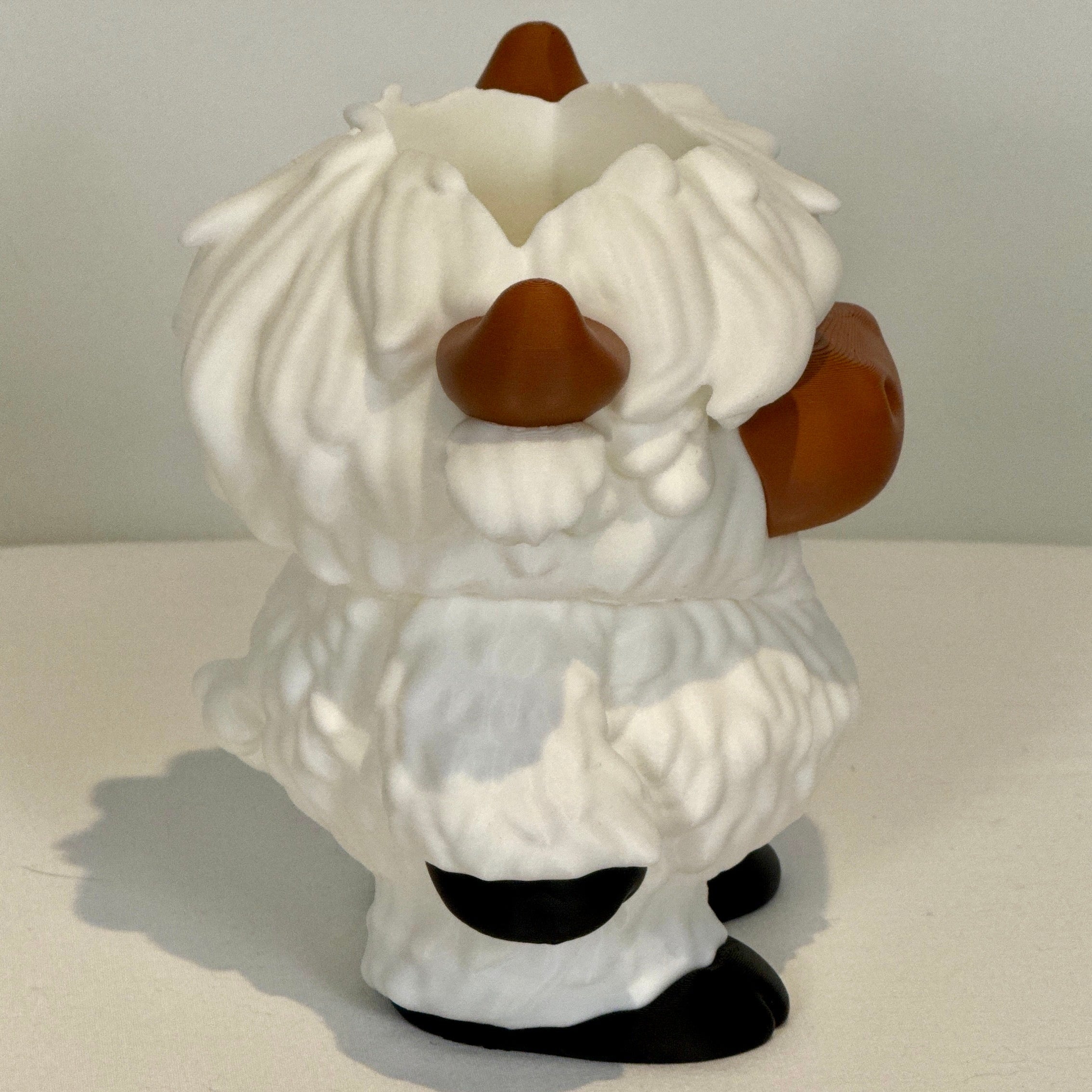 White Highland cow silk bottle holder right hand side