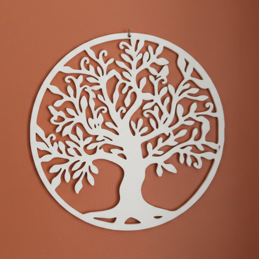 Decorative 3D printed tree of life wall art with tree design.