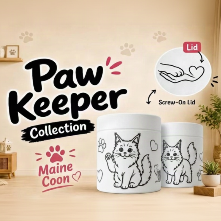 Maine Coon Cat pet treat Container