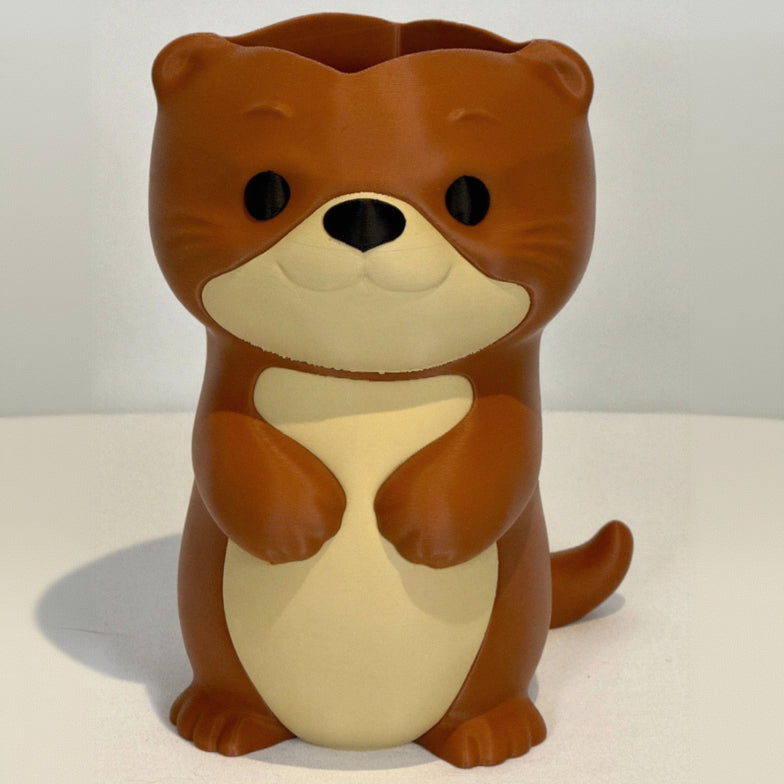 3D printed Otter soap bottle holder front view
