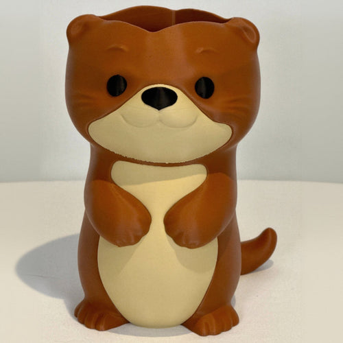 3D printed Otter soap bottle holder front view