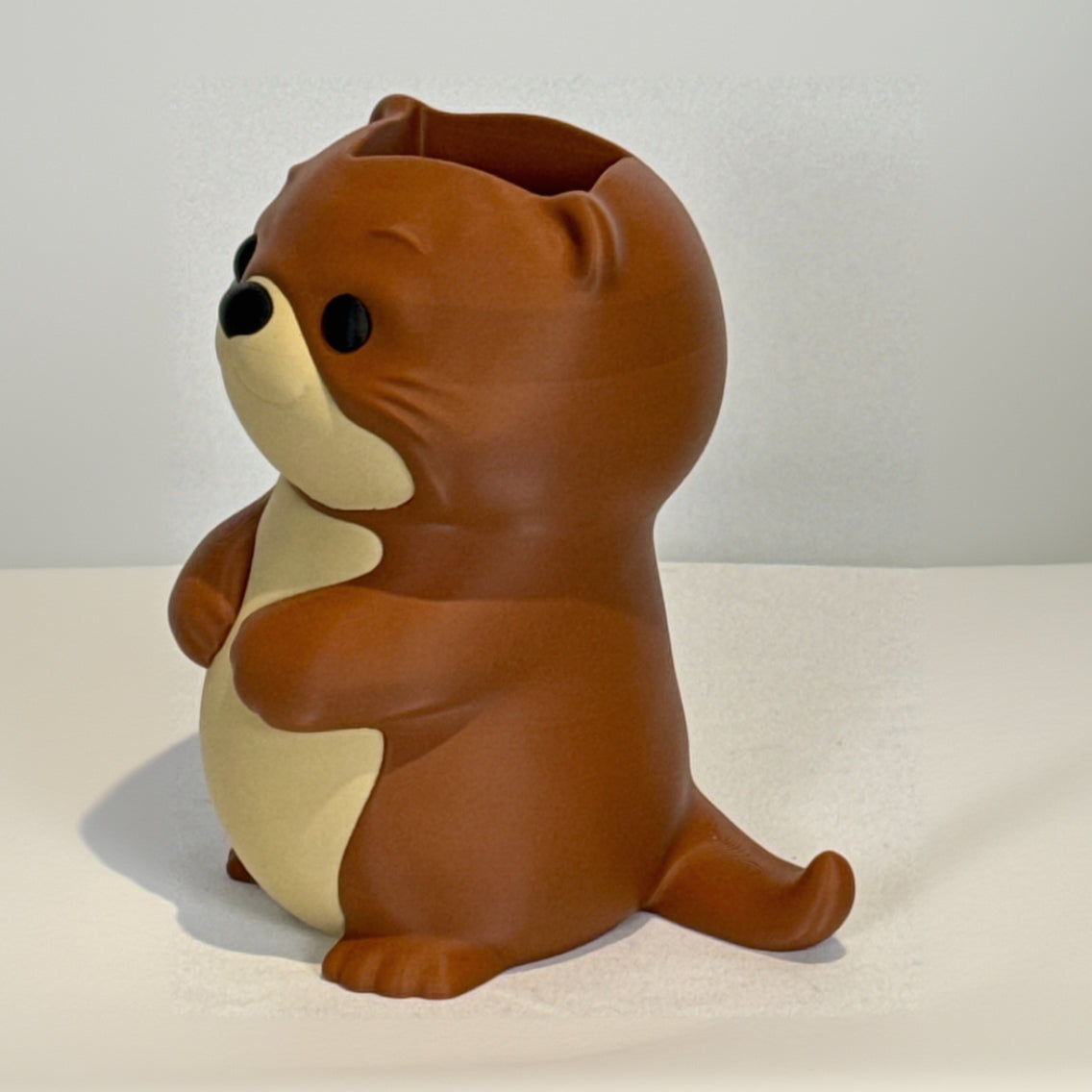 3D printed Otter soap holder left side view