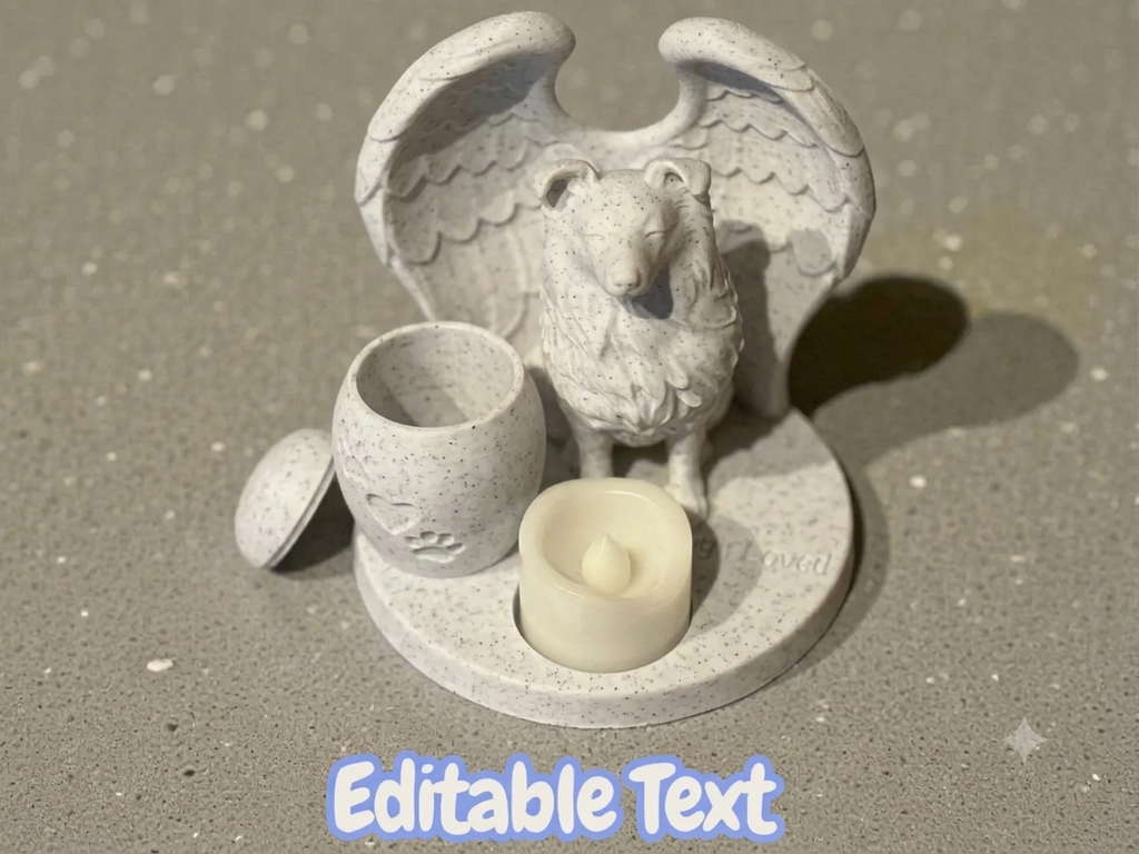Memorial Tealight with Urn and Customizable Text