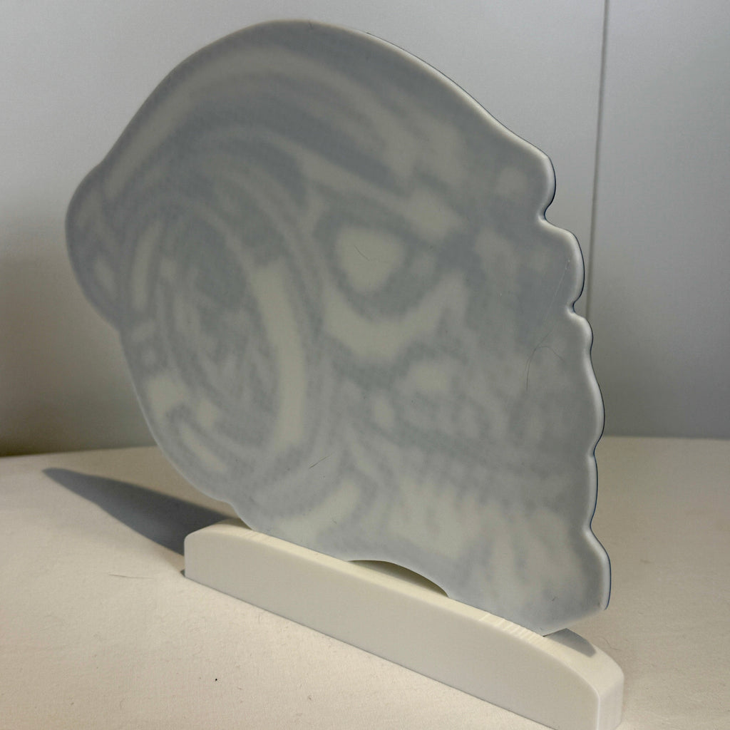 3D printed turbo skull sign Rear view