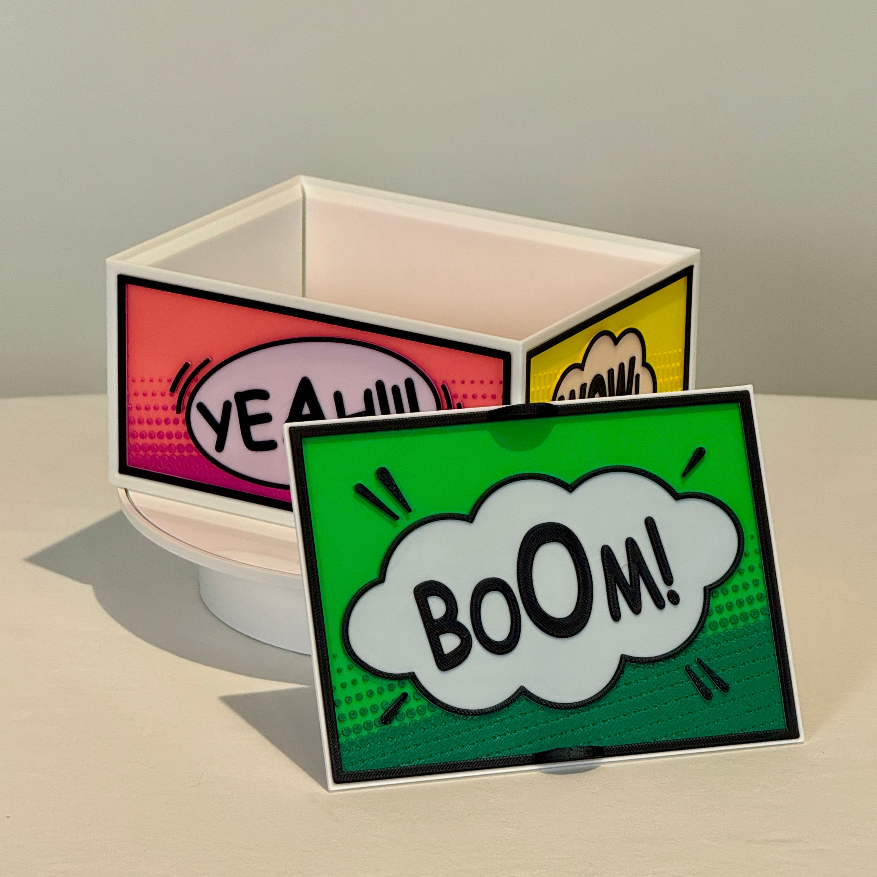 Colorful comic-style storage Box.