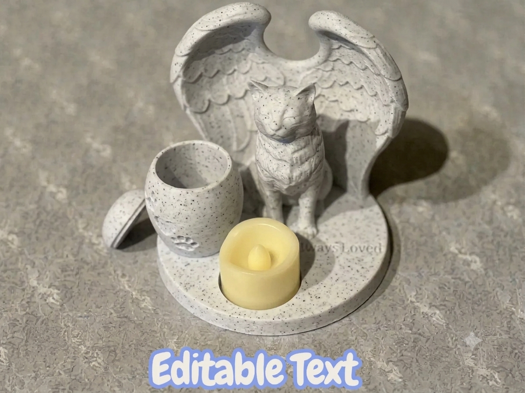 Memorial Tealight with Urn and Customizable Text