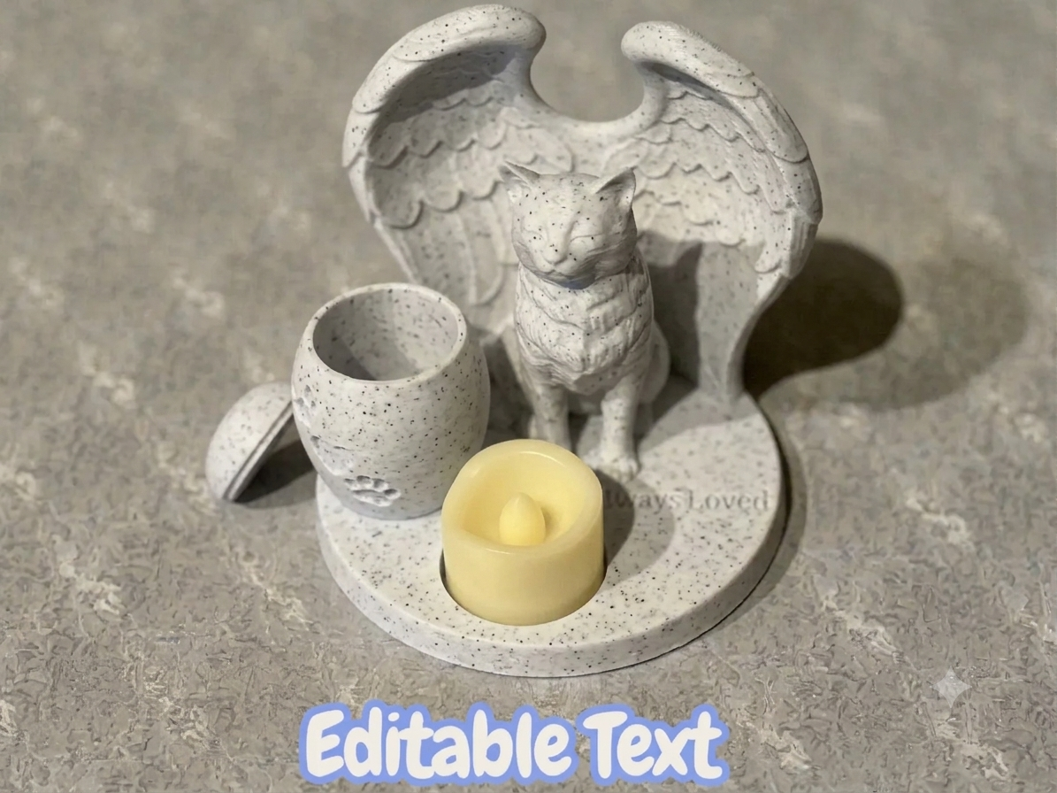 Memorial Tealight with Urn and Customizable Text