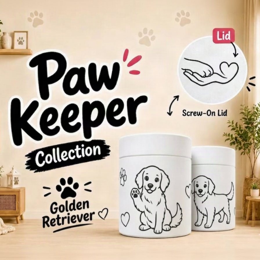 Golden Retriever pat treat container