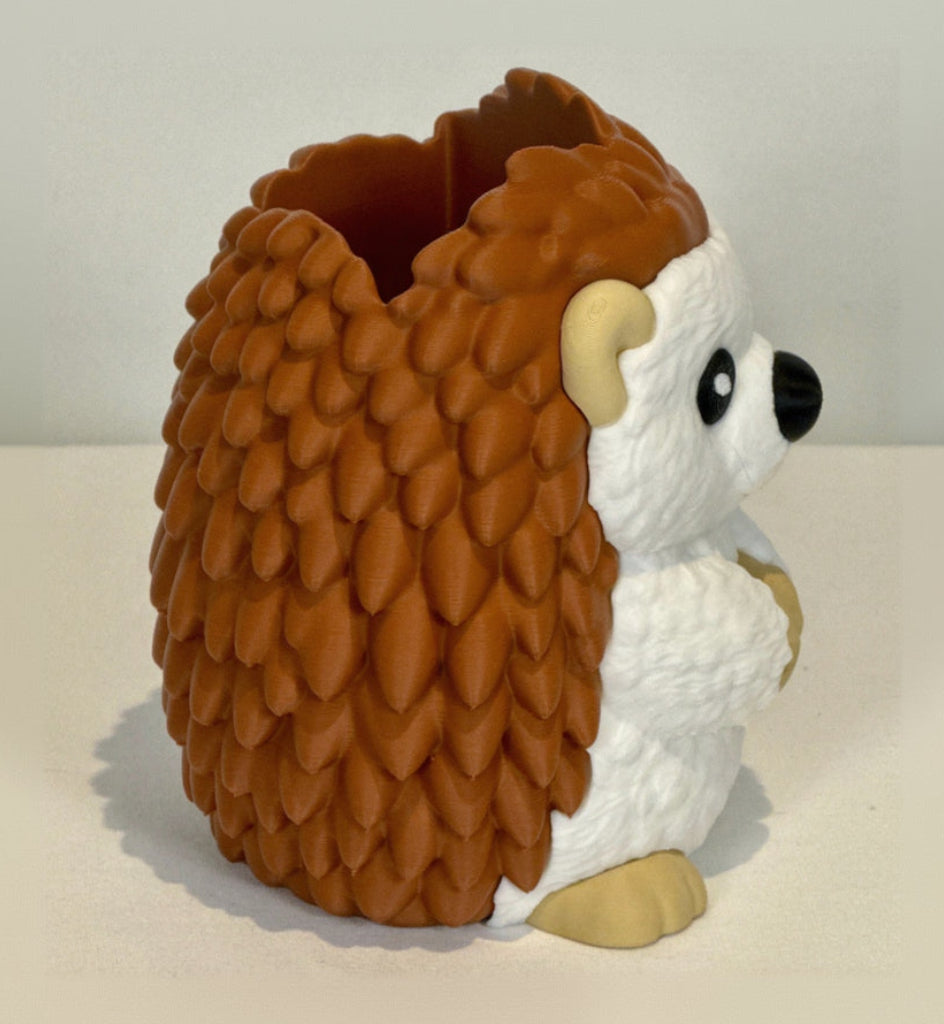 3D printed Hedgehog soap bottle holder right side view