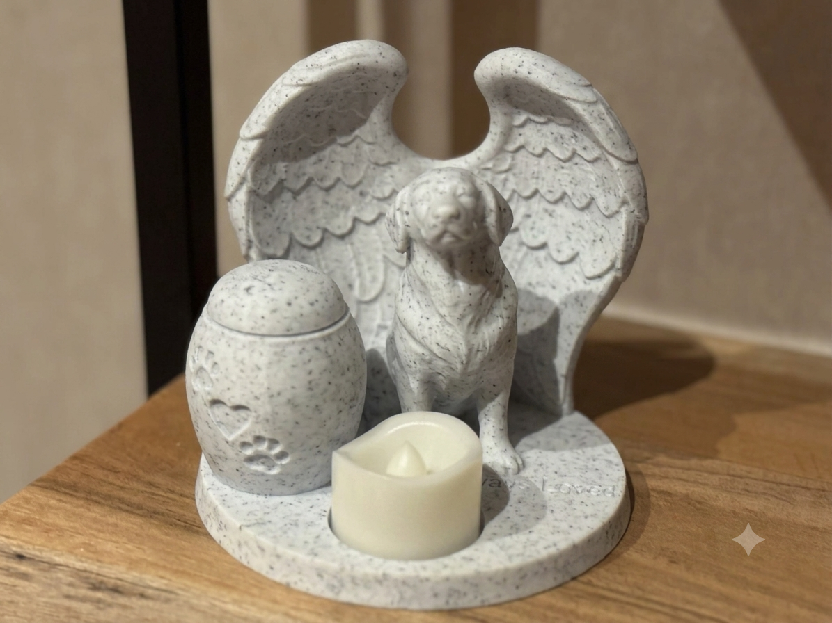 Memorial Tealight with Urn and Customizable Text
