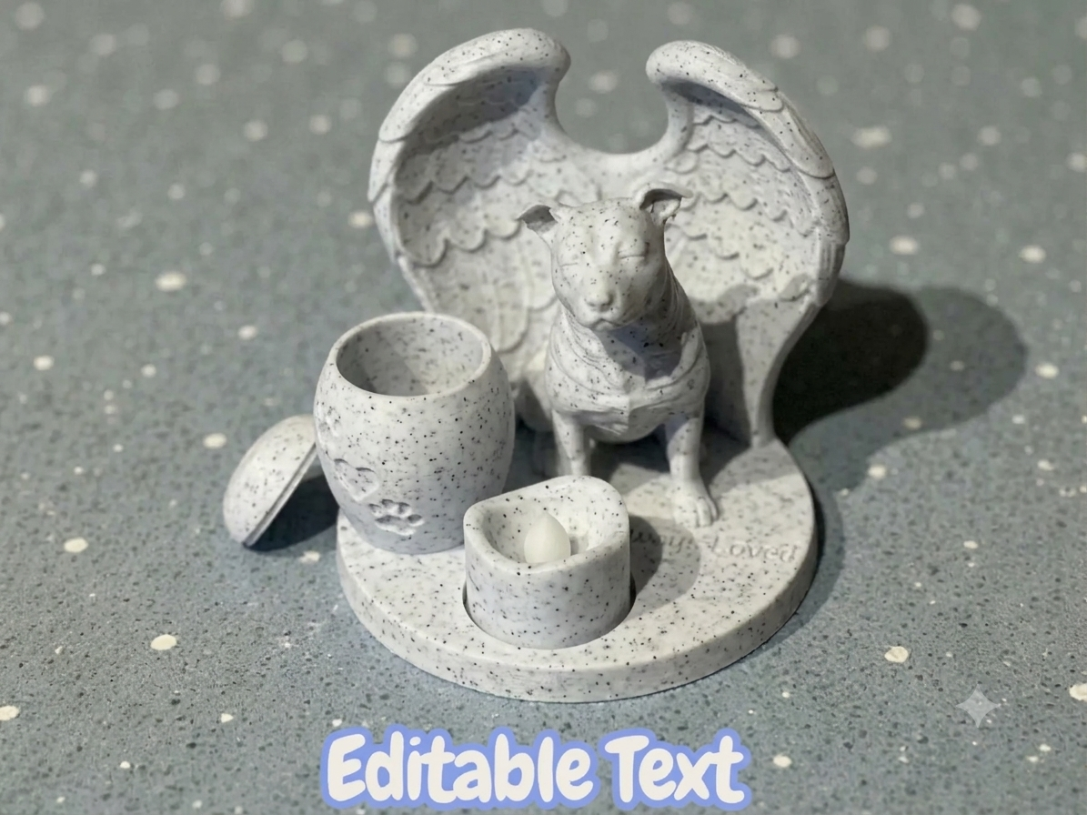 Memorial Tealight with Urn and Customizable Text