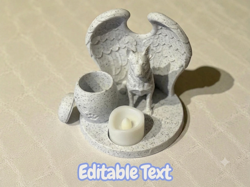 Memorial Tealight with Urn and Customizable Text